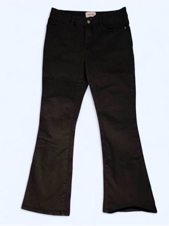 Frame Denim Denim - Women's Frame Cropped Black Flared Jeans